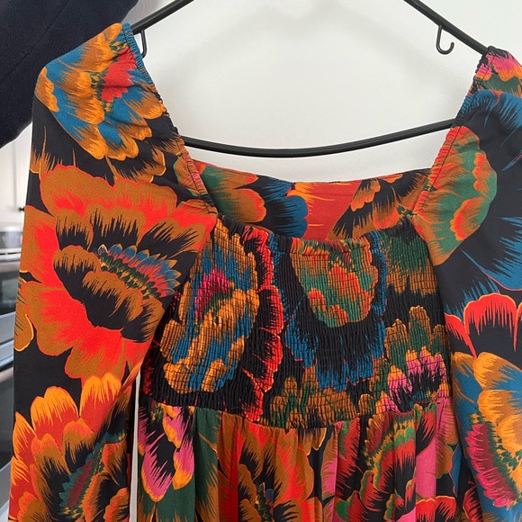 NWT FARM RIO Colorful Flowers Midi Dress - Picture 7 of 13